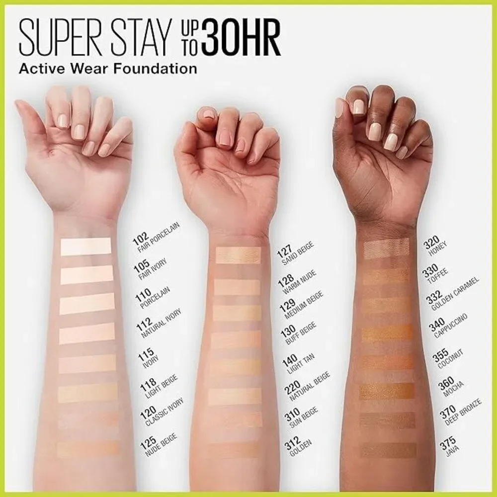 Maybelline Super Stay 24H Foundation Makeup Full Coverage 140 Light Tan